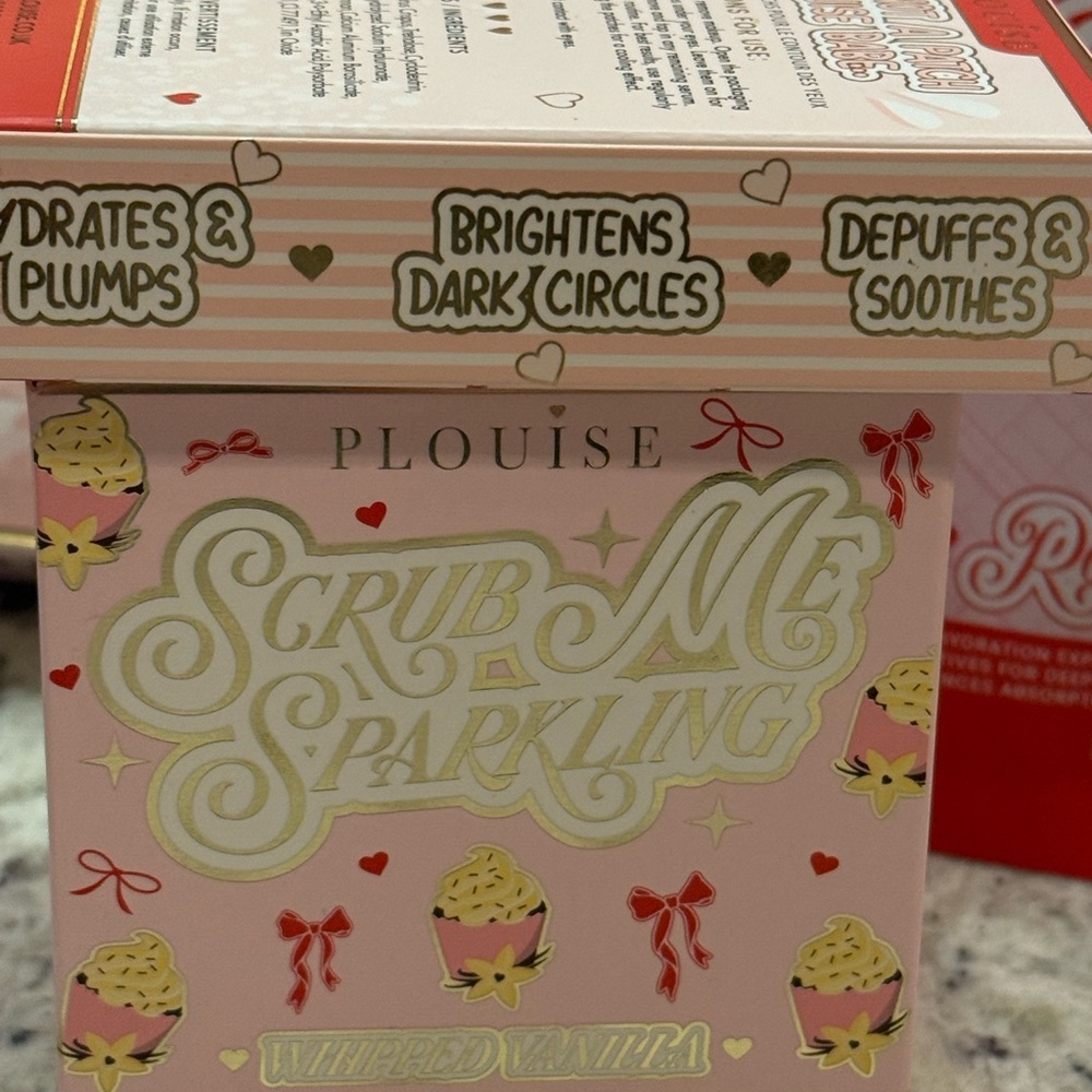 P.Louise Pink & Red Bundle…Body Scrub, under eye patches, sheet mask. New items - Picture 7 of 16